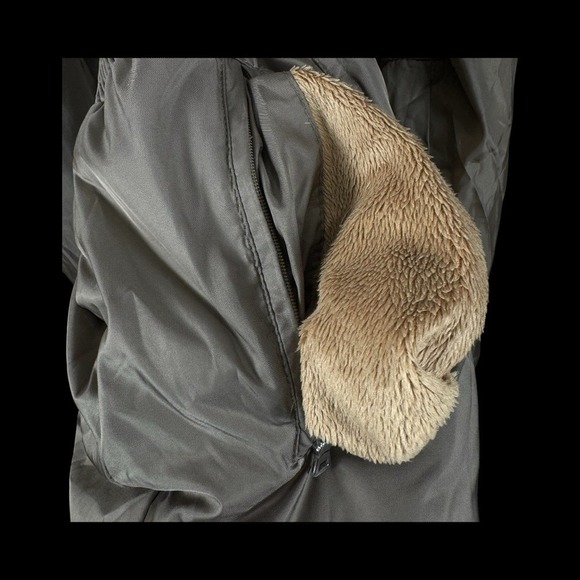 Victoria's Secret Beige Puffer Coat Cinched Full Zip Hooded Women's S  Cabincore - Picture 8 of 10